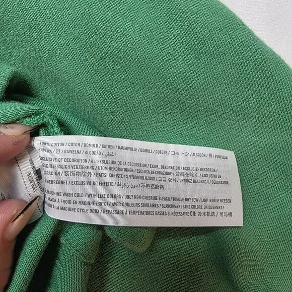 Abercrombie & Fitch Rugby Shirt Women's Green Blue White Crop Y2K Sports - XS - Picture 4 of 5